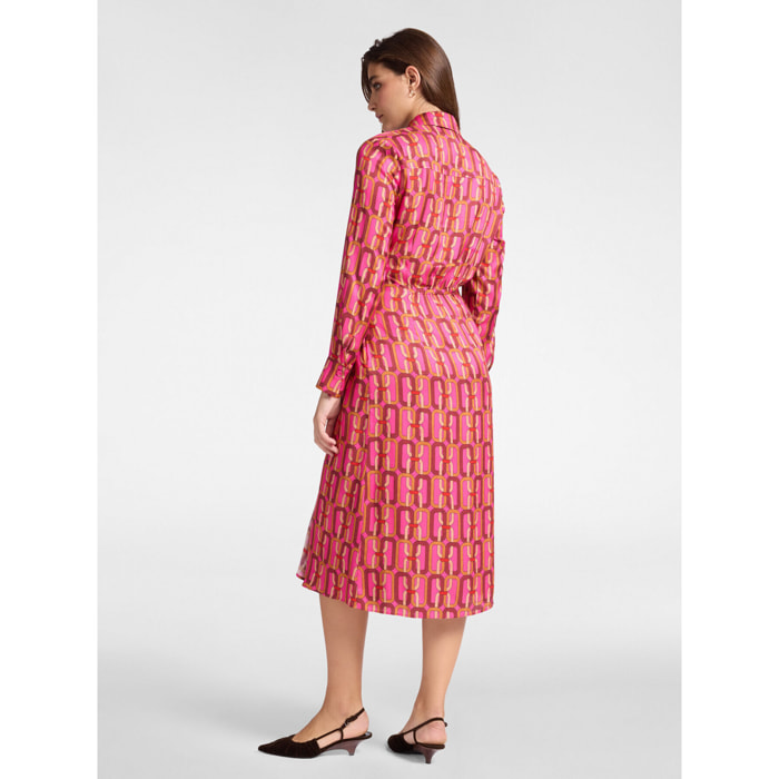 Elena Mirò - Wrap dress stampato - Fucsia