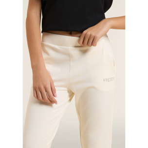 Pantaloni Sportivi Cropped con risvolto e strass FREDDY