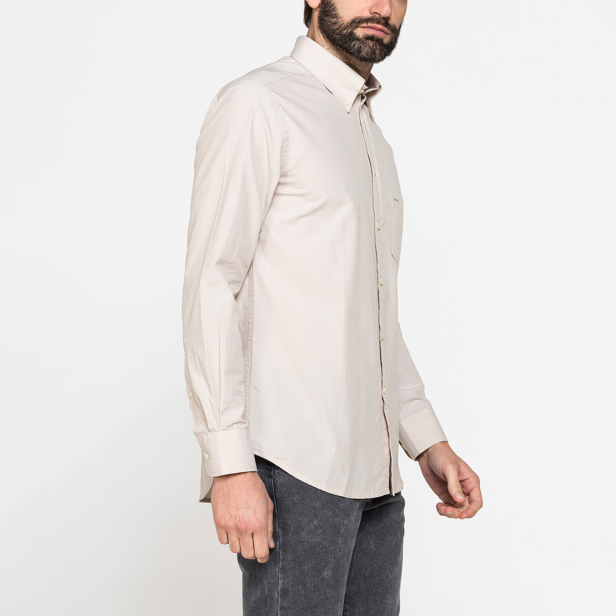 CAMICIA BUTTON-DOWN CON MANICA LUNGA E TASCHINO