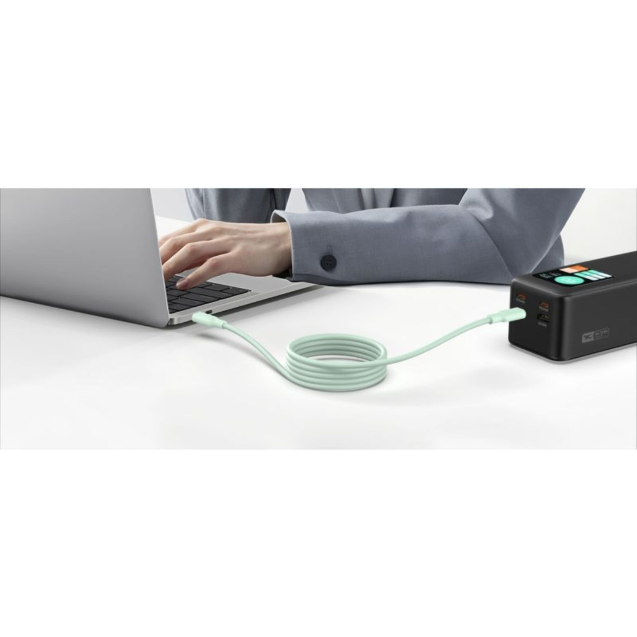 Câble de charge ESSENTIELB vers USB-C silicone magnétique 1M Vert