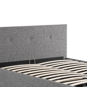 Lit coffre Mala 160x200cm tissu gris