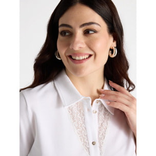 Fiorella Rubino - Camisa con aplicaciones bordadas - Blanco