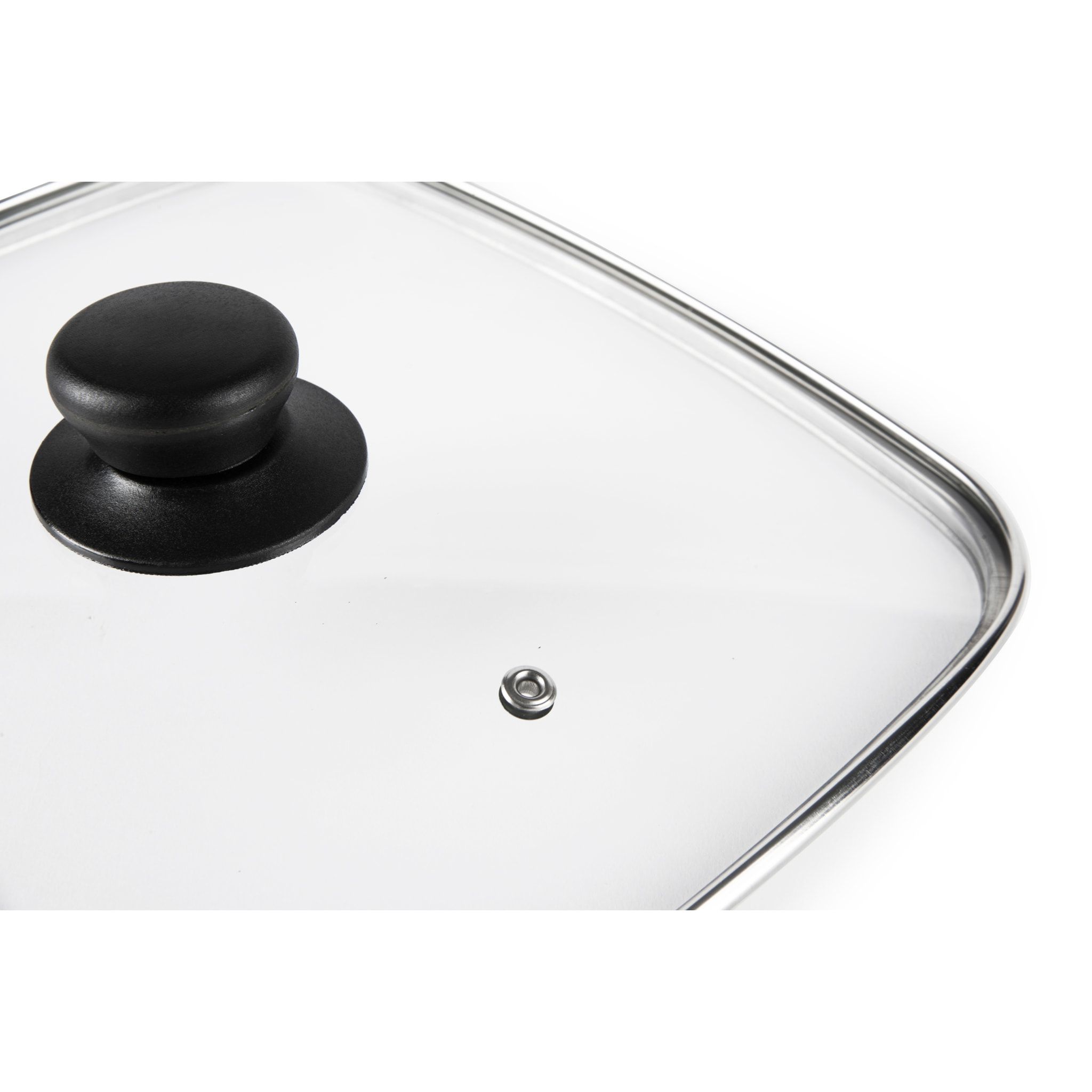 Grill 24 × 24 cm avec couvercle Excelsa – Grigliosa, Aluminium Noir