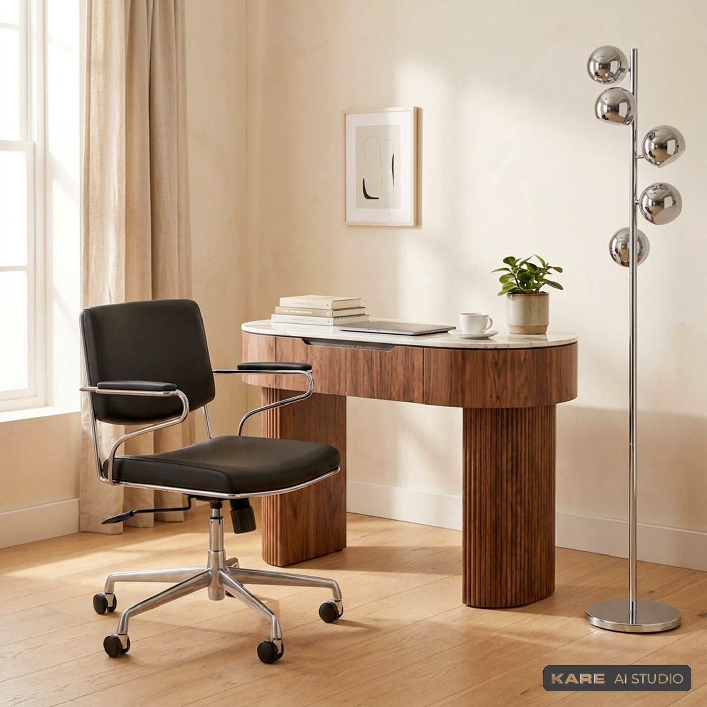 Chaise de bureau pivotante Dottore noire Kare Design