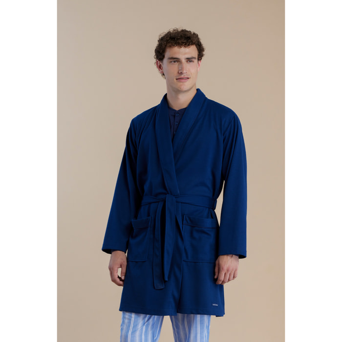 Vestaglia uomo sciallata con fusciacca articolo navy Noidinotte