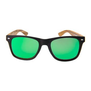 Gafas de sol OCEAN BEACH WOOD - De madera negro con patillas marrón y / Revo verde