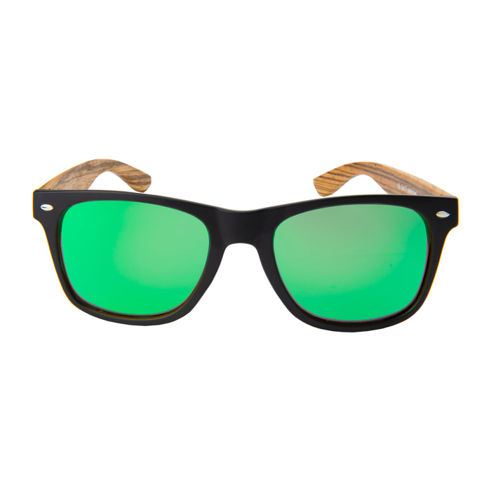Gafas de sol OCEAN BEACH WOOD - De madera negro con patillas marrón y / Revo verde