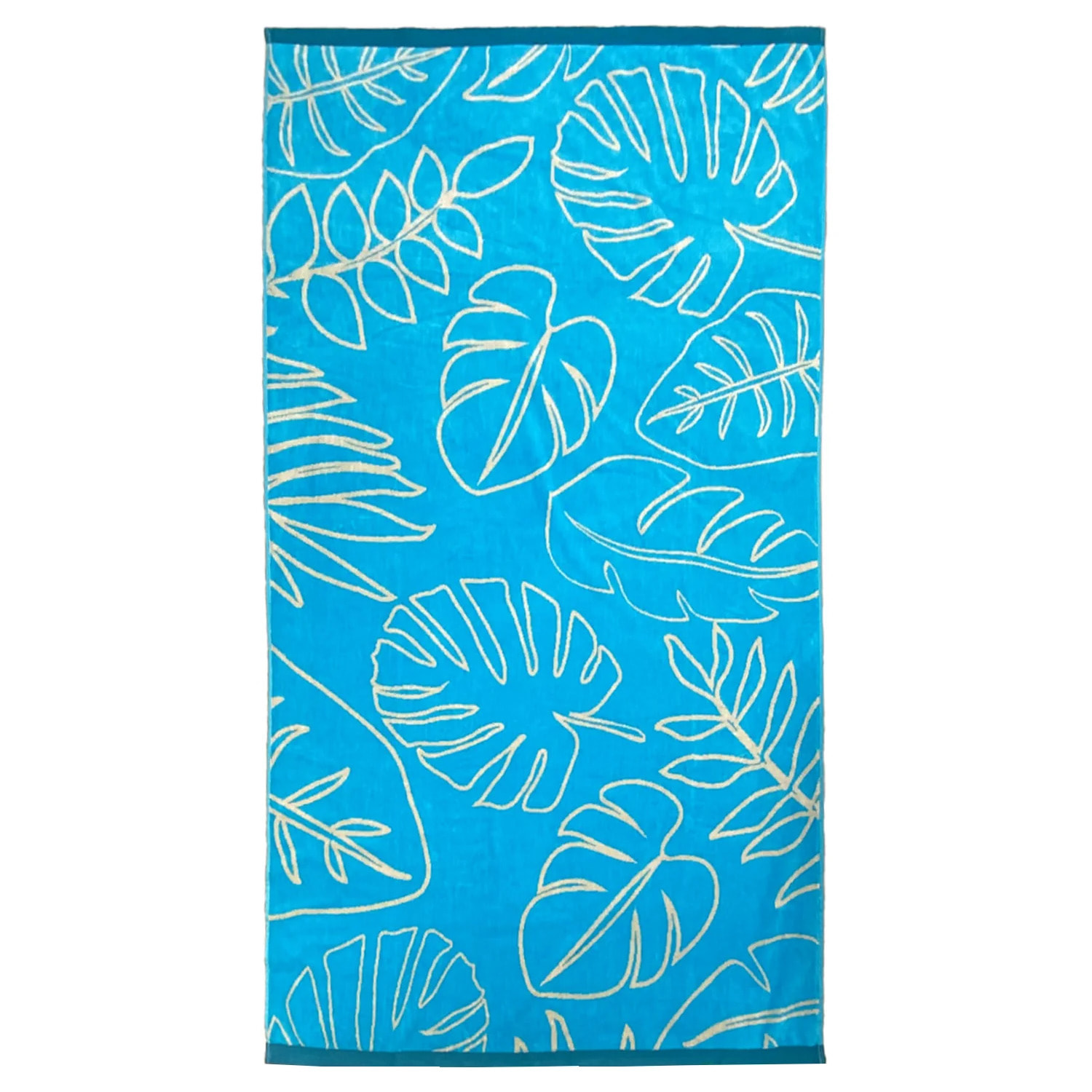 Serviette de plage éponge velours Jacquard - Kentia - 100x175cm - 470g/m²