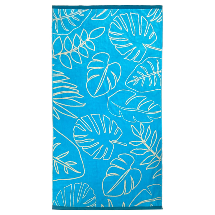 Serviette de plage éponge velours Jacquard - Kentia - 100x175cm - 470g/m²