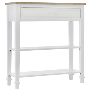 Homcom Tavolo Consolle con Cassetto per Ingresso Bianco 75.6 x 27.5 x 80.5 cm