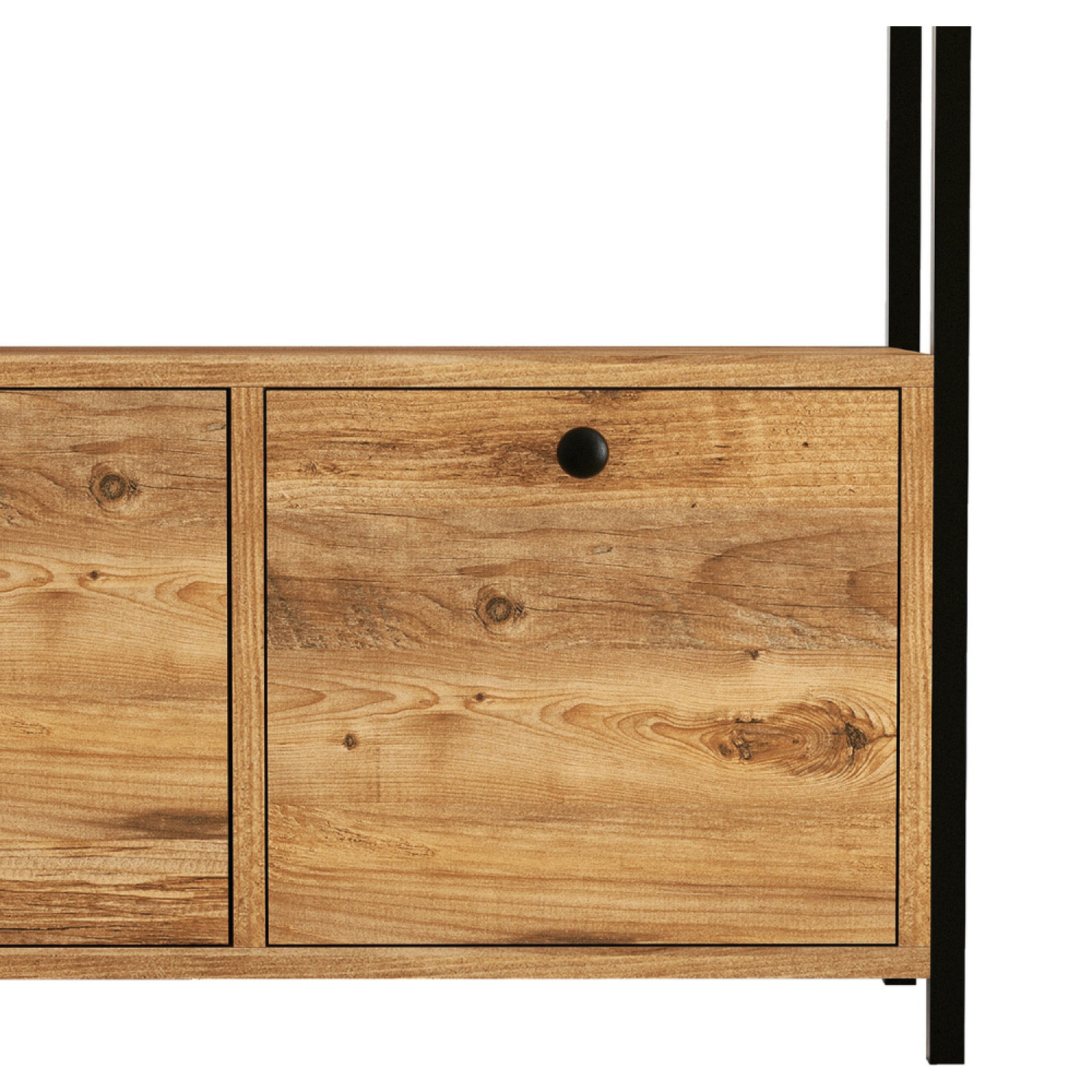 Buffet 3 portes style industriel bois-noir MELO