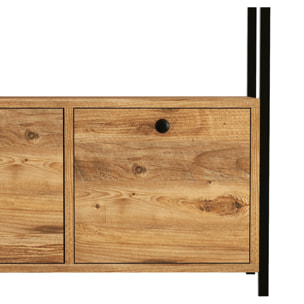 Buffet 3 portes style industriel bois-noir MELO