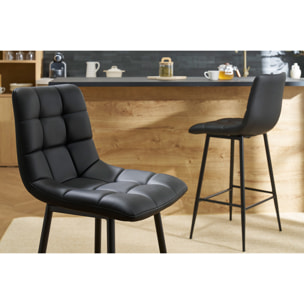 Tabourets de bar design noirs H65 cm (lot de 2) MAXWELL