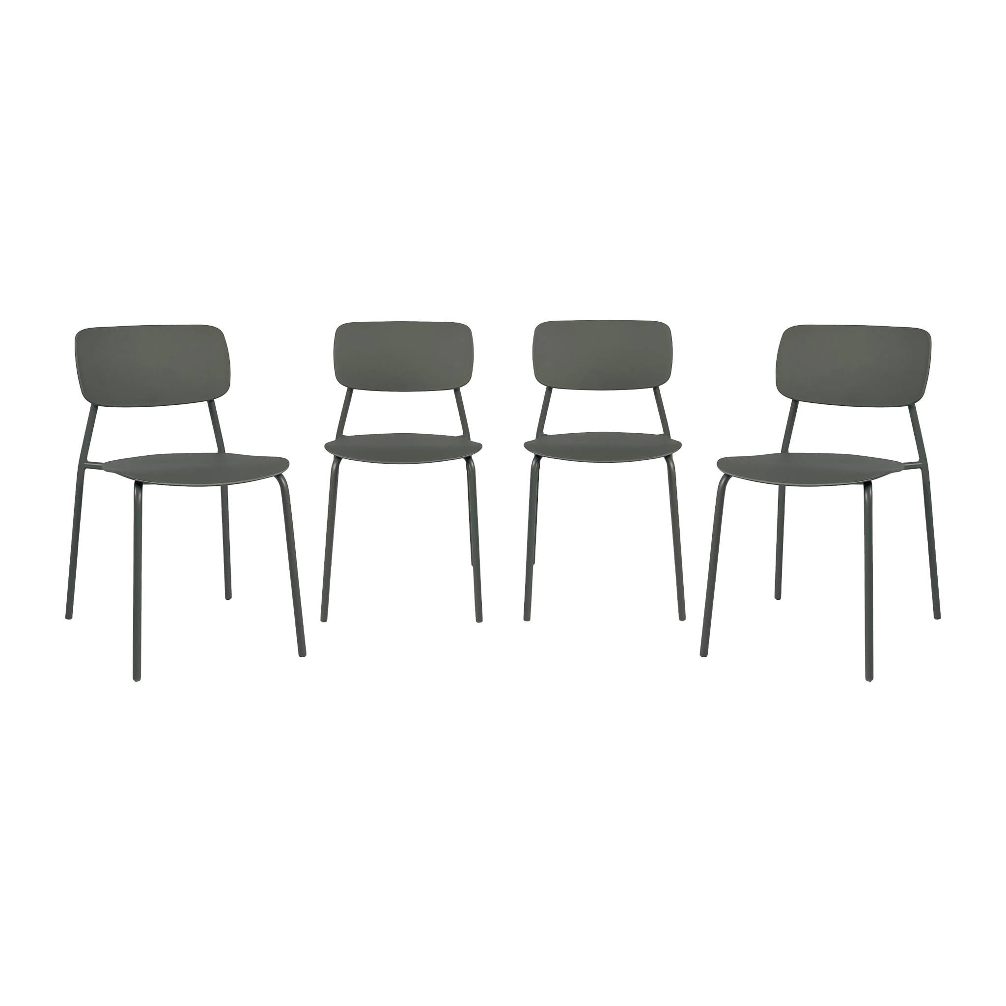 Chaise de jardin empilable acier et plastique (lot de 4) LIVA
