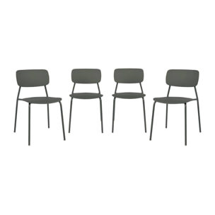 Chaise de jardin empilable acier et plastique (lot de 4) LIVA
