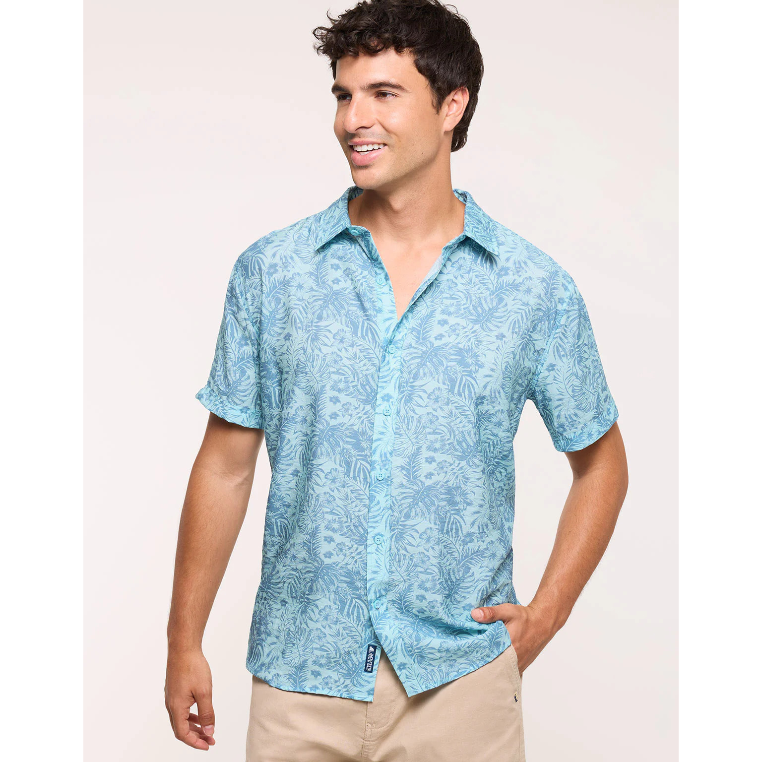 Camisa Manga Corta Azul - Westor