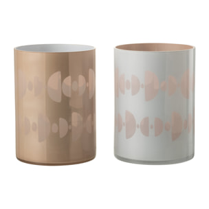 J-Line photophore Demi Lune - verre - mix - large - 2 pcs