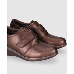 Zapatos de Piel - Bronce - Tacón: 3 cm