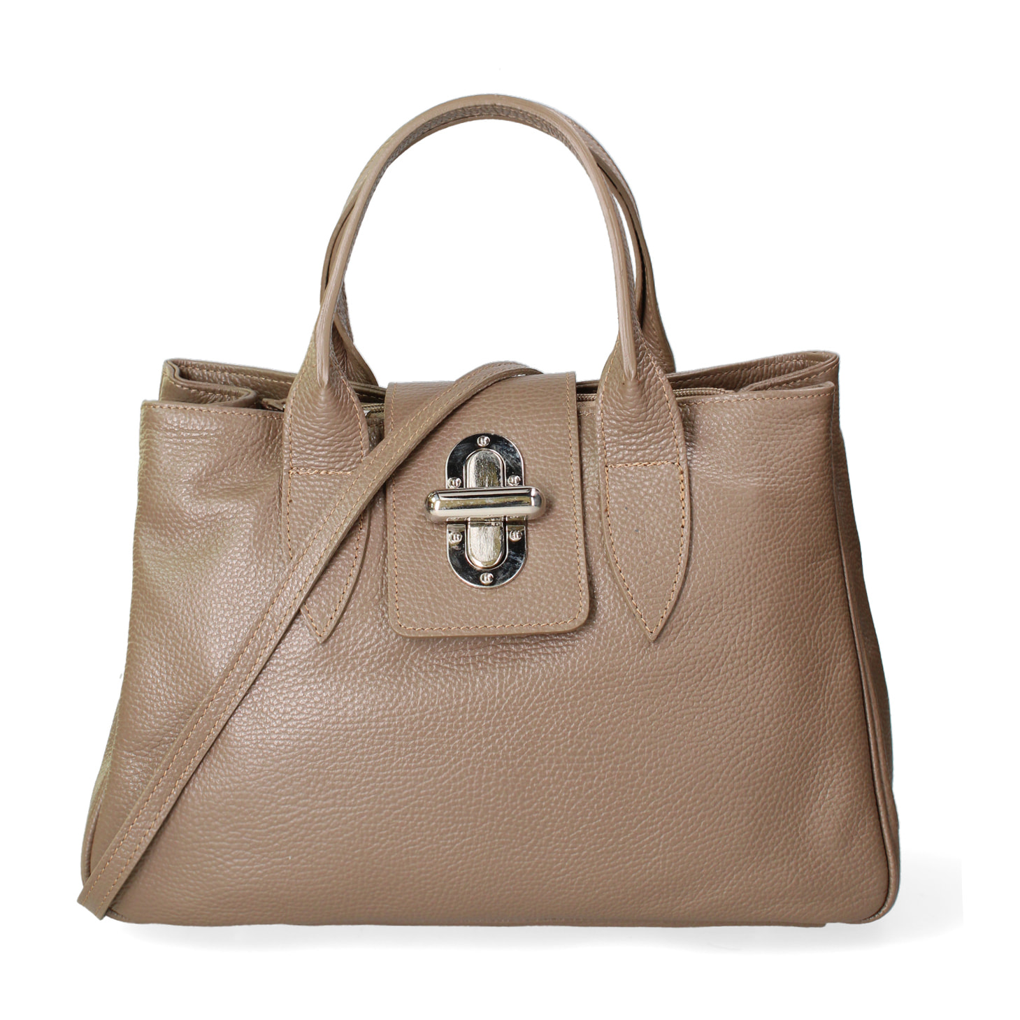 Borsa a mano da donna - Modello Ascoli - Pelle stampata cocco - 35.0 x 25.0 x 15.0 cm