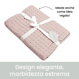 INTRECCI Telo Doccia Maxi, Asciugamano da Doccia, Telo Bagno 150 x 100 cm, in Spugna di Puro Cotone 300 gr/mq, Tinta Unita Rosa. Modello: Napone