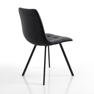 Tomasucci Lot de 4 Chaises rembourrée NEW TANIA ANTHRACITE Gris