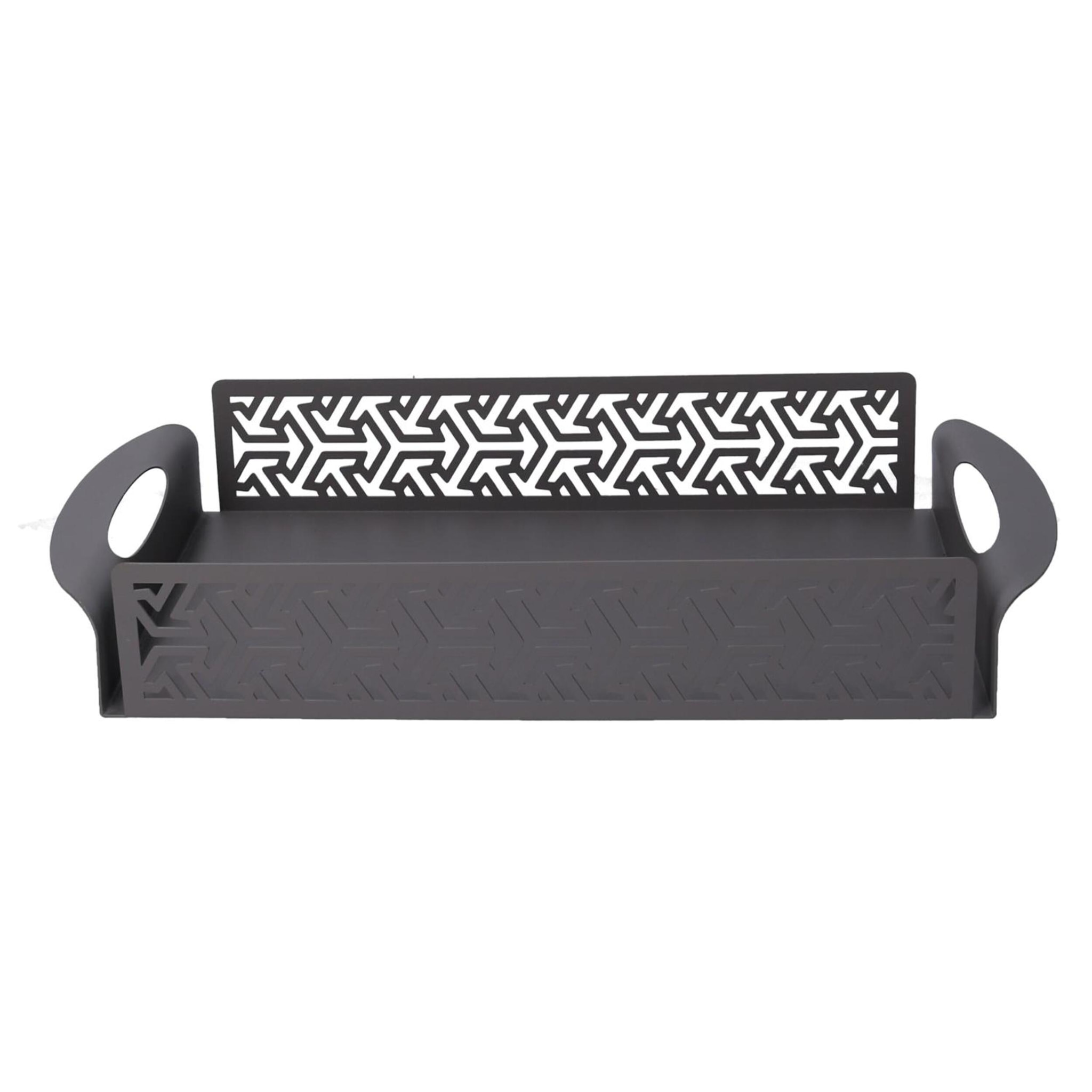 Vassoio in metallo frecce grigio rettangolare cm41x20h6,5