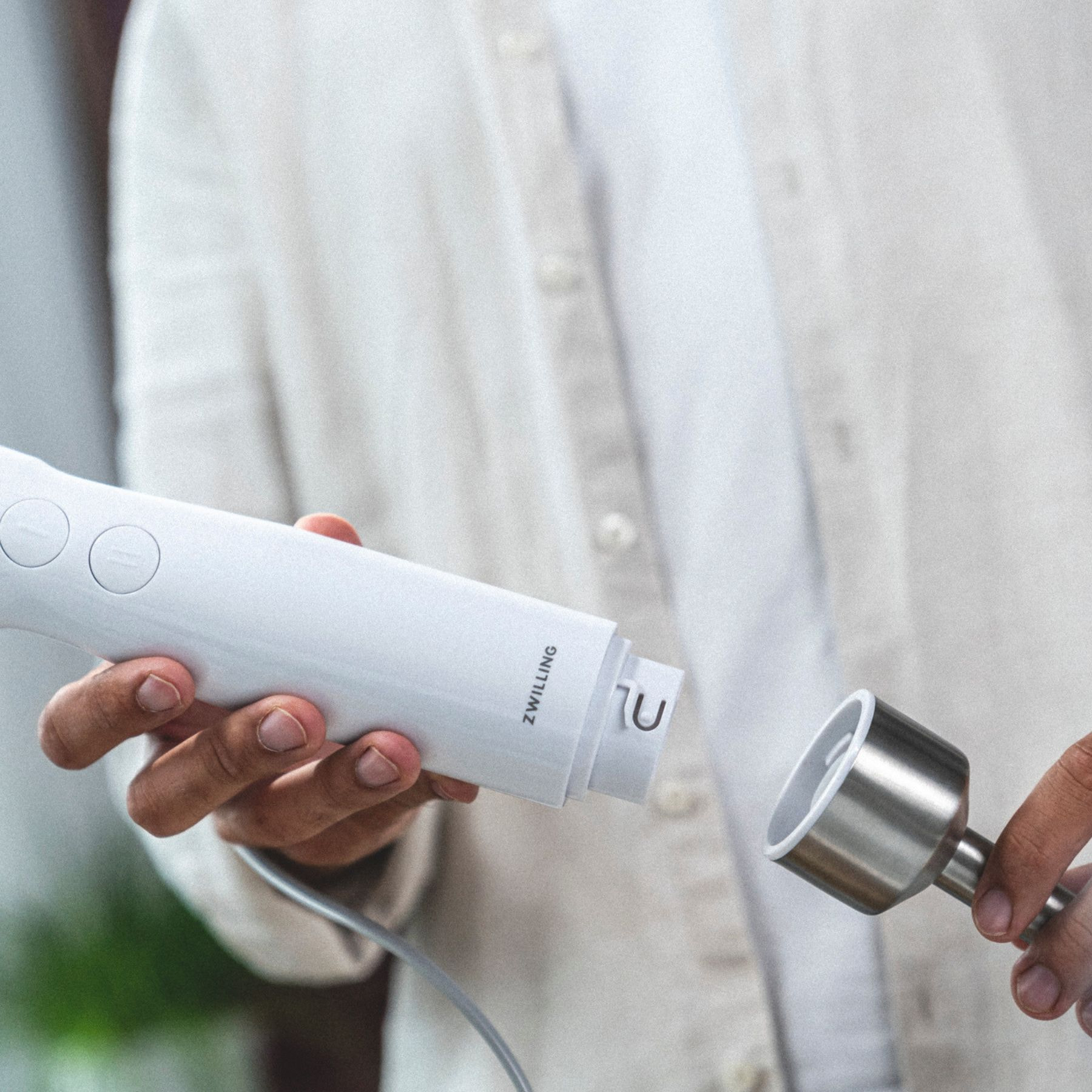 Mixeur plongeant, DC Motor, Blanc argenté