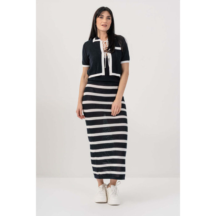 Kocca - Gonna lunga in fantasia a righe Donna