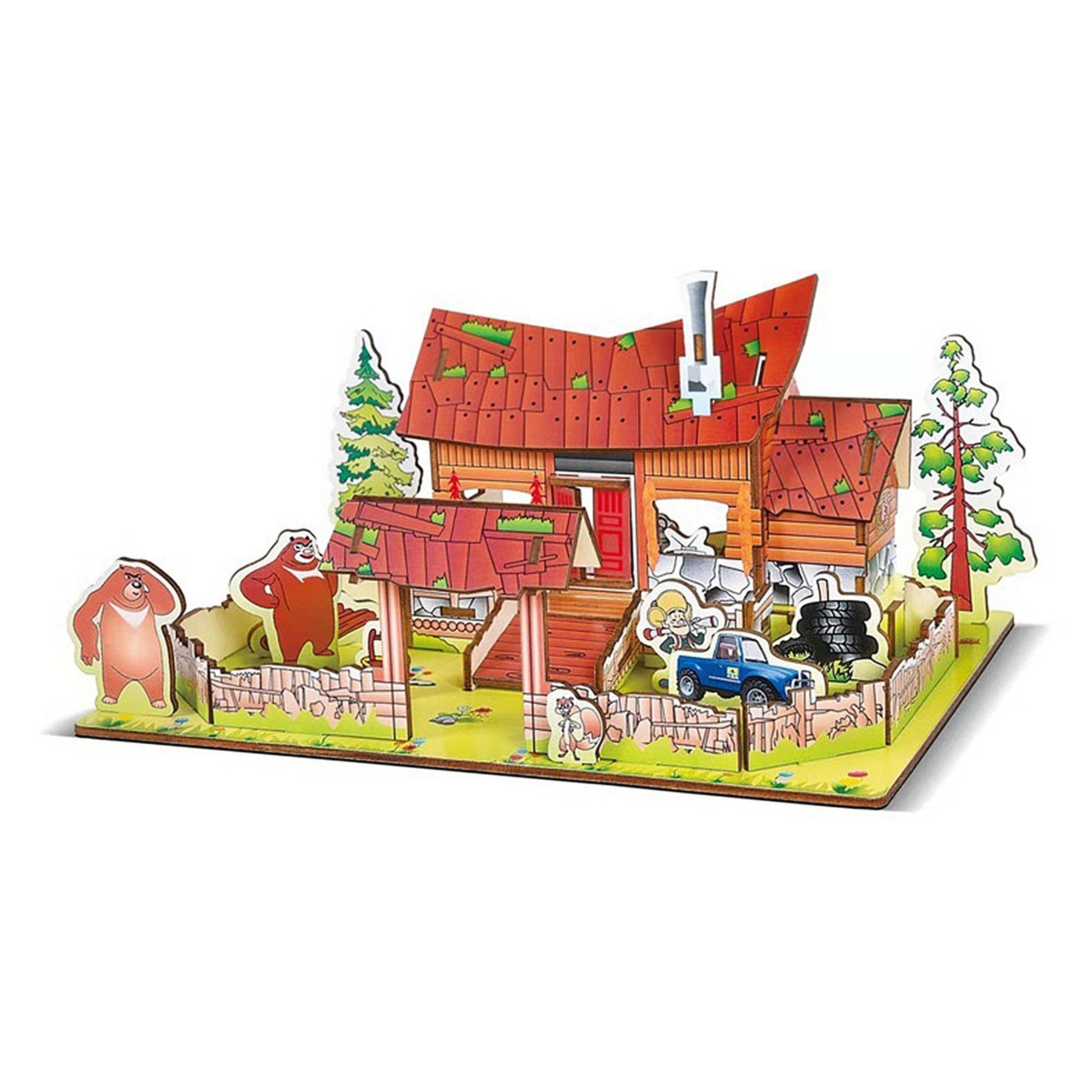 DAM Puzzle 3D madera casa del bosque. 240x180x130 mms. 79 piezas. 24x18x13 Cm. Color: Naranja