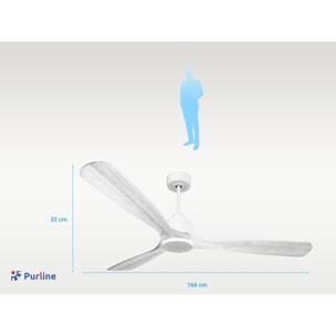 Ventilador de techo Modo Invierno/Verano Termostato Wifi Motor DC Techos Inclinados Mando a Distancia Hypersilence Memoria Vendible Shopify (AUTOMATICO) MadeiraD166C0364896 PURLINE