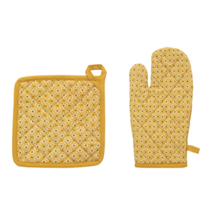 Gant manique "Paty" jaune moutarde H20cm