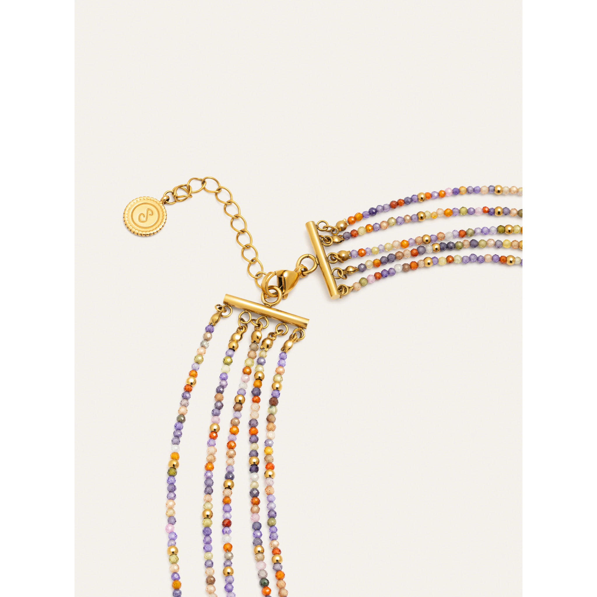 Collana Long Crystals Cleopatra Acciao Placcato Oro