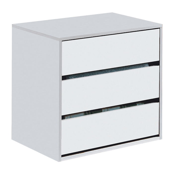 Comoda 3 Cajones 57x60x44 Cm Blanco
