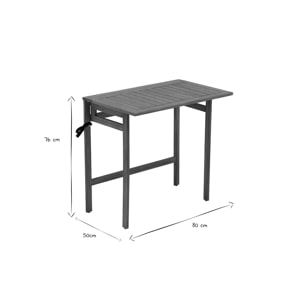 Table de balcon pliante en bois massif L80 cm CARMEN