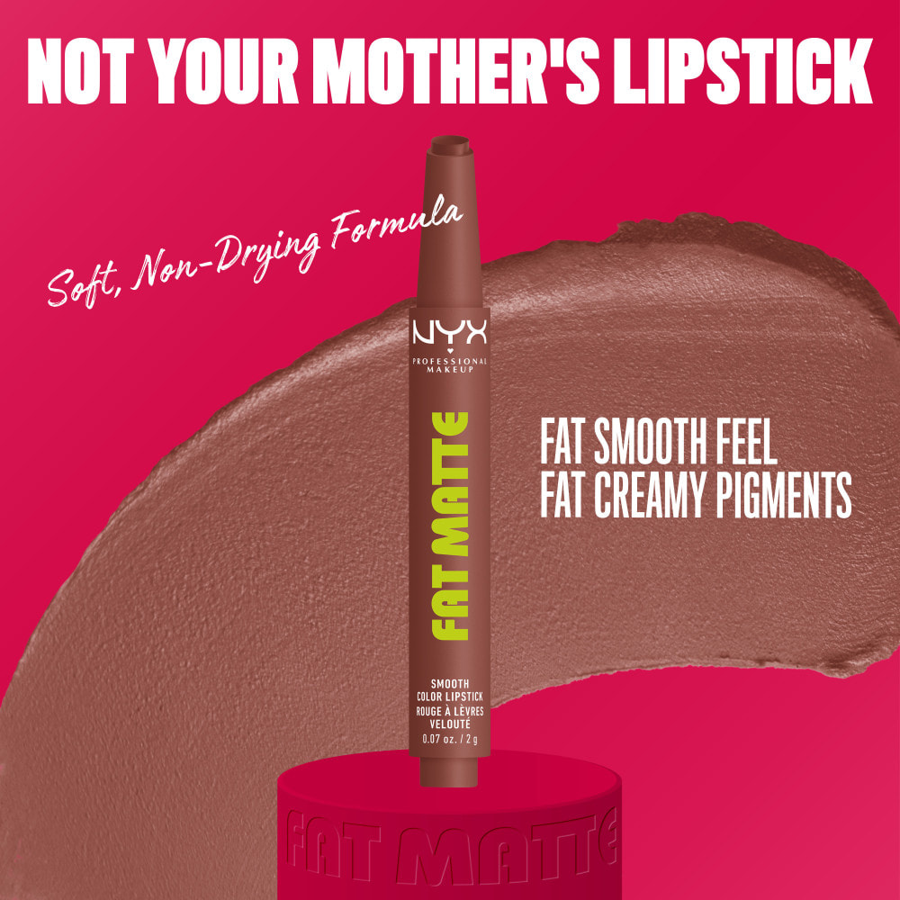 NYX Profesional Makeup Fat Matte Rouge à Lèvres Mat Confort Lissant - Toasty Taupe