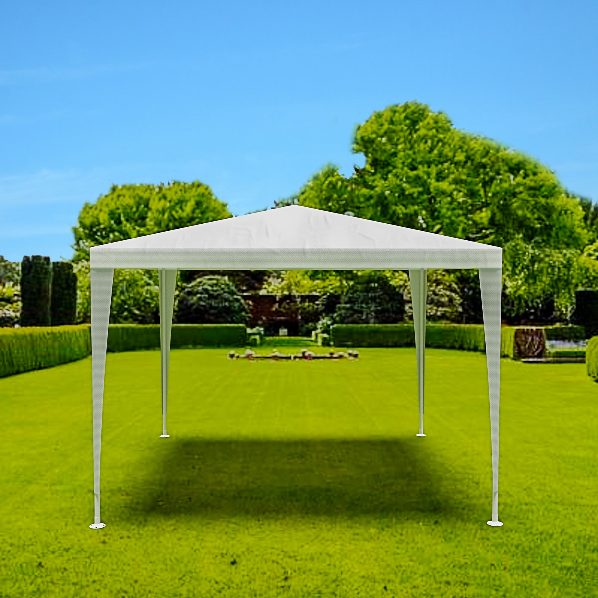 Gazebo 3 x 3 Metri Struttura in Acciaio Copertura In PE 110 gr/m² Impermeabile Idrorepellente Resistente Raggi Solari UV Tenda Ombrellone