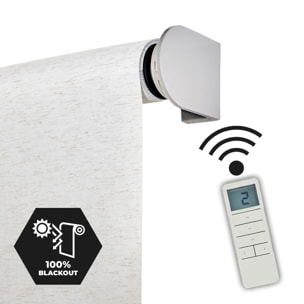 Estor motorizado BLACKOUT PRO Blanco-Lino