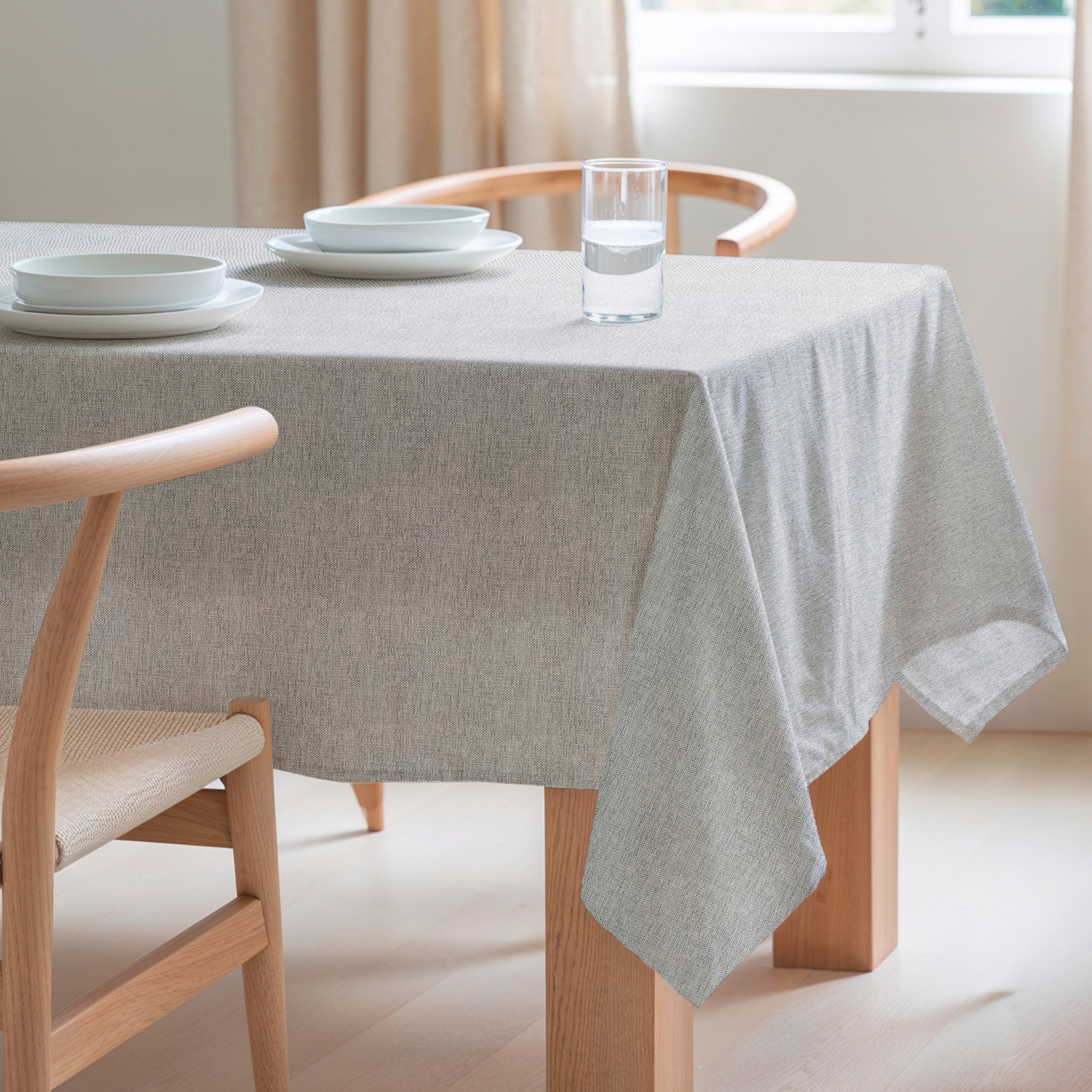 Nappe jacquard unie antitache INDRA PERLA