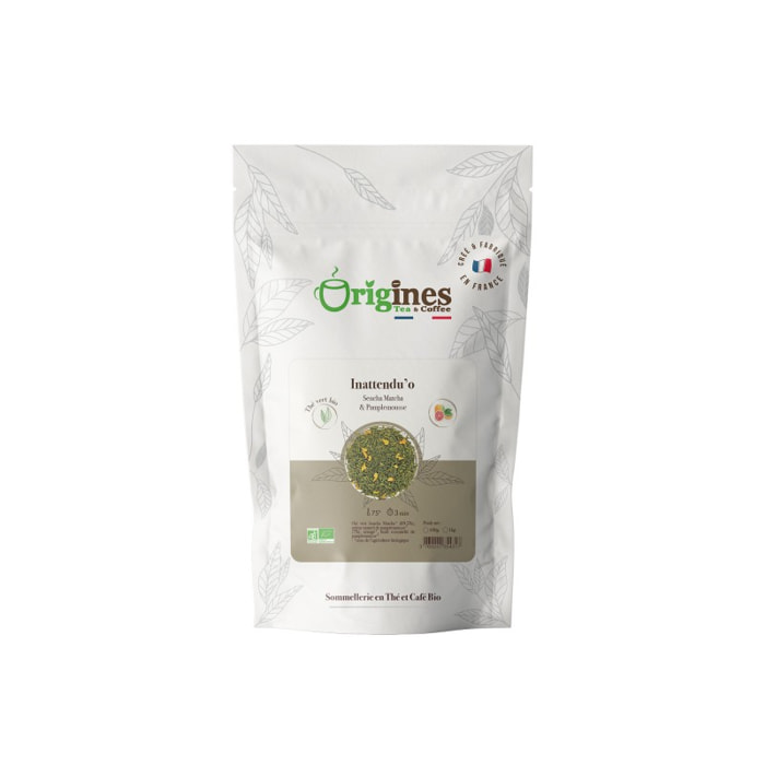 Inattendu'o Sencha Matcha & Pamplemousse - Thés verts Bio au pamplemousse - Sachet 100g