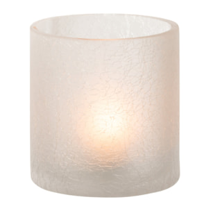 J-Line photophore Cylindrique Craquele - verre - blanc - small - 2 pcs