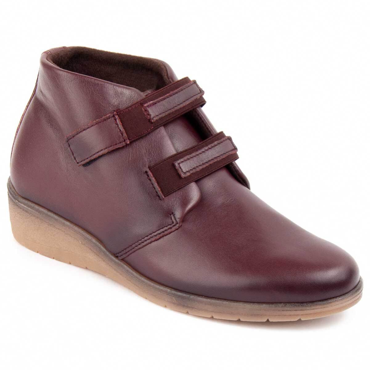 Botín De Cuña - Burdeos - Altura: 4 Cm