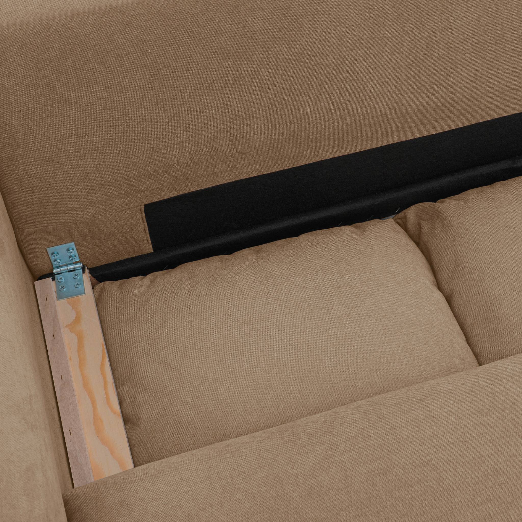 Canapé d'angle convertible réversible 3 places tissu chenille avec coffre ALMO