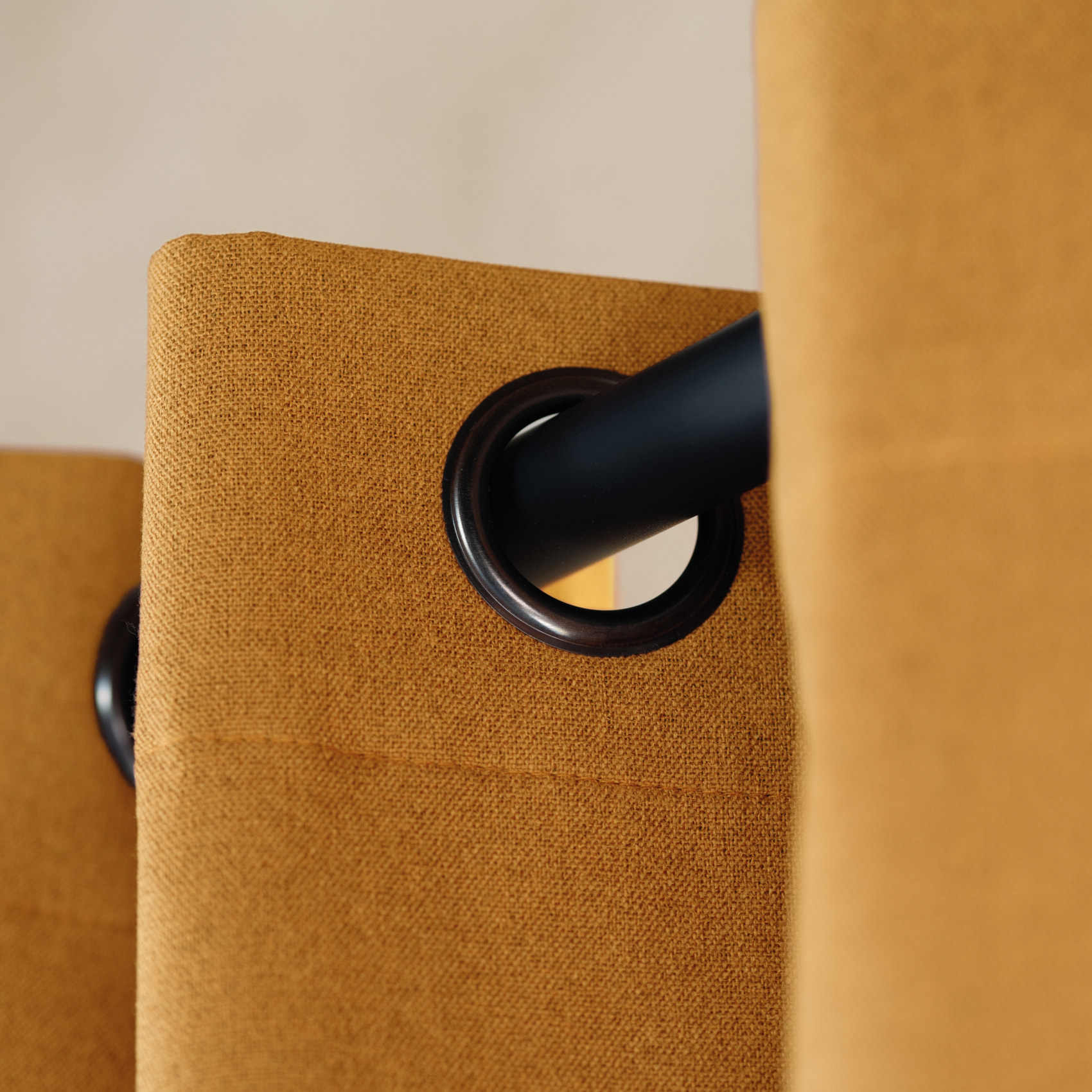 Rideau 100% occultant thermique phonique chiné - Jaune Ocre