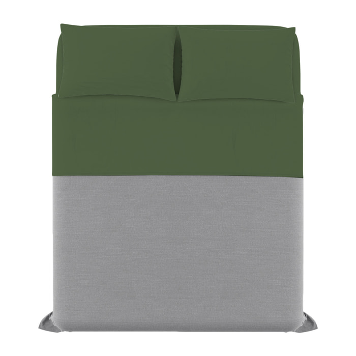 COMPLETO LETTO ELEGANT MADE IN ITALY MICROFIBRA - VERDE SCURO MATRIMONIALE