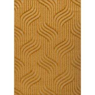 SANTORINI - Tapis d'intérieur/extérieur à motifs en relief abstrait - Jaune