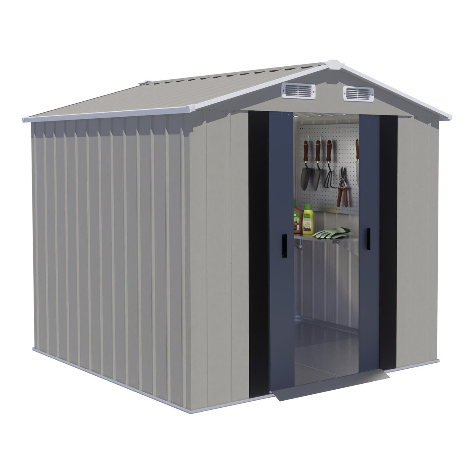 Abri de jardin en métal "Nebraska" - 4,12 m² - Beige