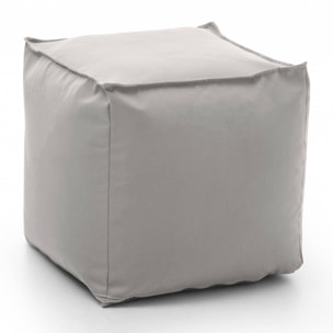 Pouf Annalaura, Pouf multifunzione, 100% Made in Italy, Poltroncina relax in tessuto imbottito, Cm 45x45h45, Bianco