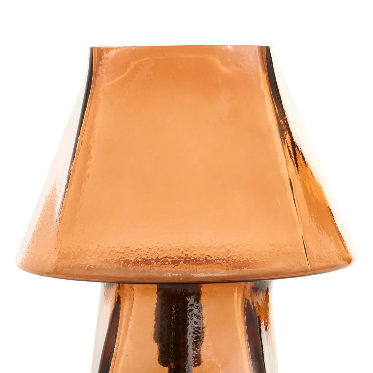 Lampe champignon Elita H.26cm en verre ambre