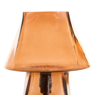 Lampe champignon Elita H.26cm en verre ambre
