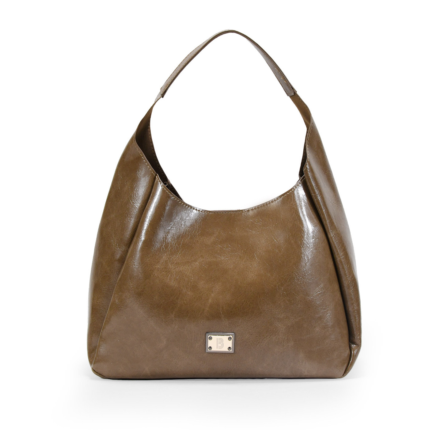 Bolso de hombro taupe con bolsa interior